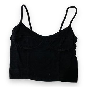 joah brown black corset crop top